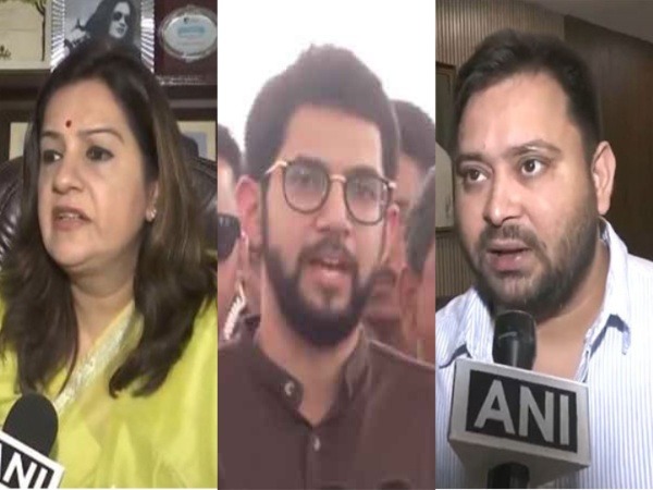 Shiv Sena (UBT) leaders Priyanka Chaturvedi , Aditya  Thackeray, RJD ;leader Tejashwi Yadav (Photo/ ANI)