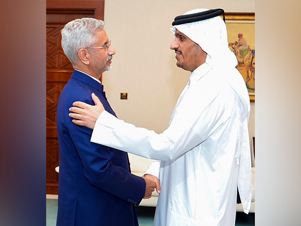 EAM S Jaishankar and Qatar Foreign Minister Sheikh Mohammed bin Abdulrahman Al Thani (File photo/ANI)