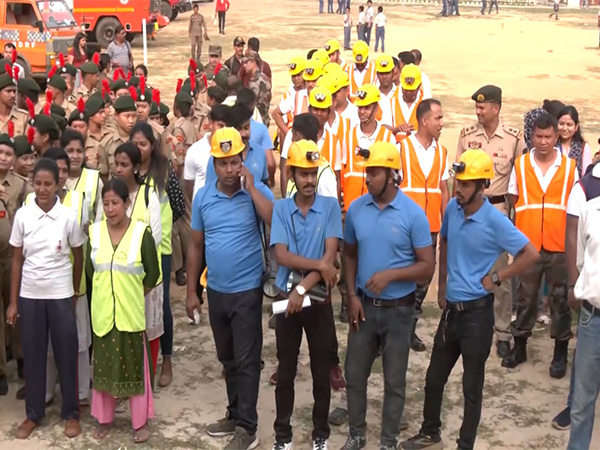 A large-scale civil defence mock drill in Agartala (Photo/ANI)