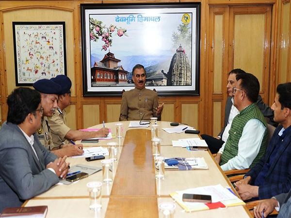 Himachal Pradesh CM Sukhvinder Singh Sukhu chairs high-level meeting in Shimla (Photo/ANI)