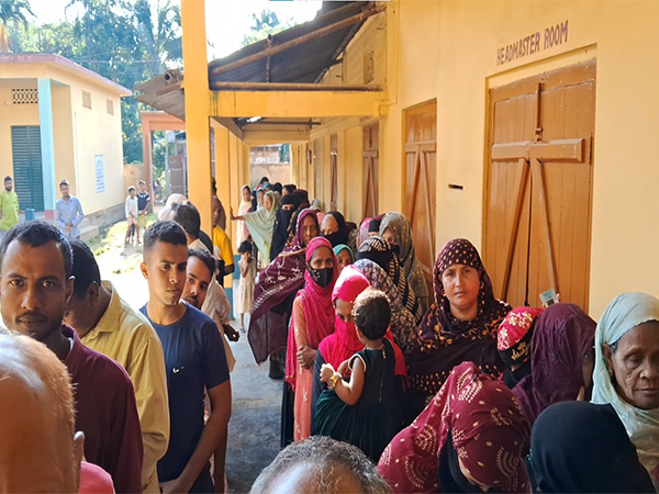 Earlier visuals from a polling station in Assam (Photo/ANI) 