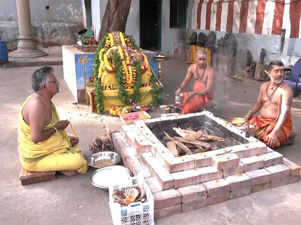 Prayers being held at the Gavi Gangadhareshwara temple in Bengaluru (Photo/ANI)
