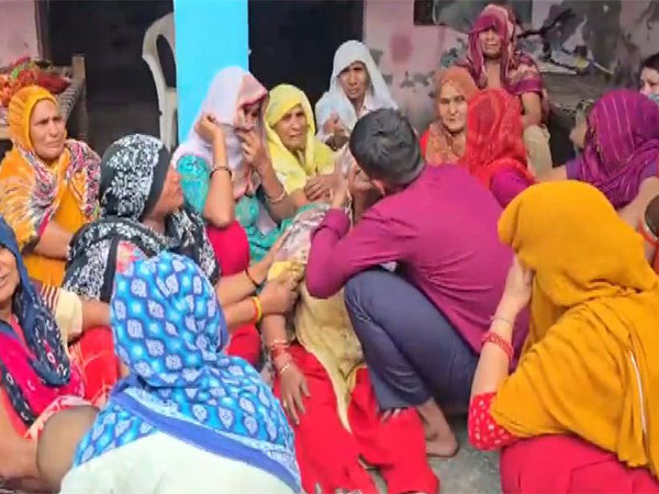 Griefed family members and villagers of Lance Naik Dinesh Kumar (Photo/ANI) 