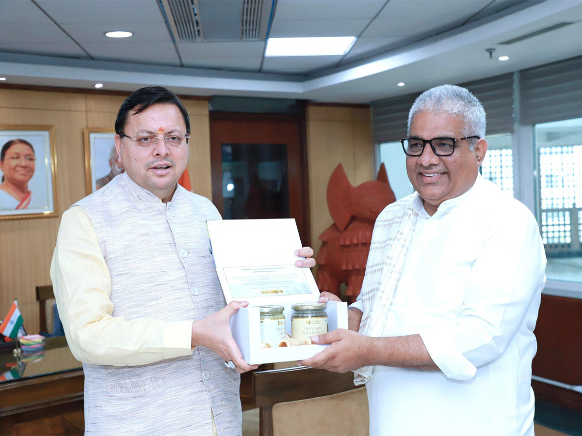 Uttarakhand Chief Minister Pushkar Singh Dhami and Union Minister Bhupendra Yadav (Photo/ANI)