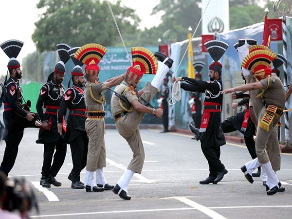 BSF soldiers and Pakistani Rangers perform during the Beating Retreat ceremony (File Photo/ANI)
