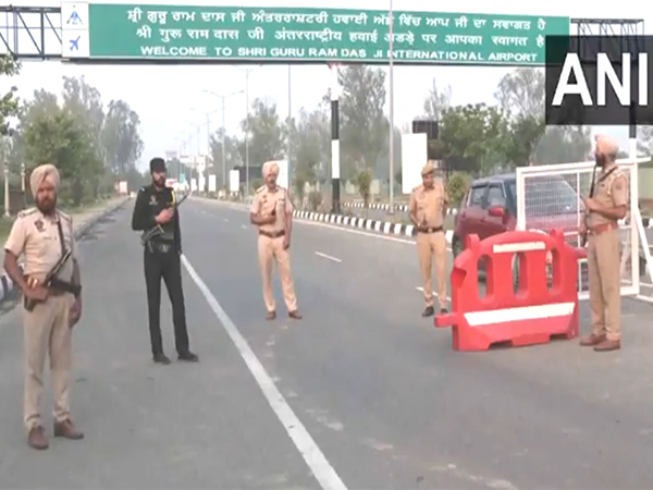 Security heightened outside Shri Guru Ram Das Ji International Airport (Photo/ANI)