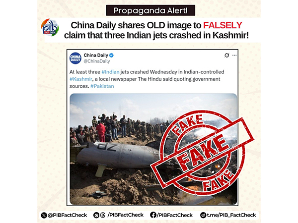 PIB Fact Check debunks China Daily’s report of Indian jet crash (Photo/@PIBFactCheck)