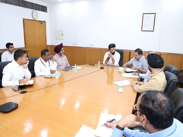 Union Minister Chirag Paswan holds meeting with officials. (Photo source: Office of Chirag Paswan)