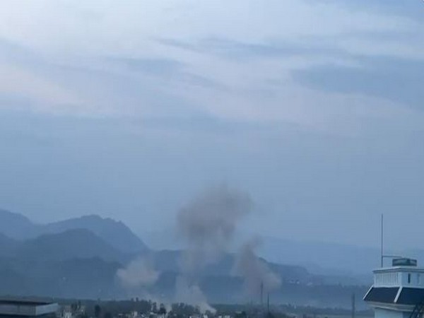 Smoke is seen rising after a loud explosion from Dibber area, Udhampur (Photo/ANI) Smoke is seen rising after a loud explosion from Dibber area, Udhampur (Photo/ANI)