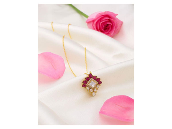 Elegant Mughal Majesty Gold Bridal 925 Sterling Silver Pendant 