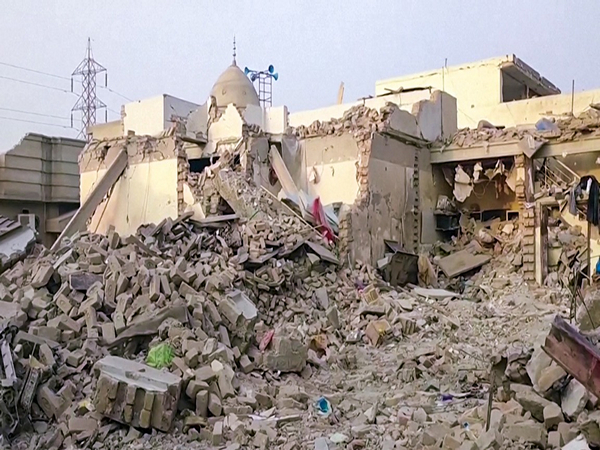 A view of a damaged Jamia Masjid Subhan Allah, the operational headquarters of JeM. (Photo/ANI)