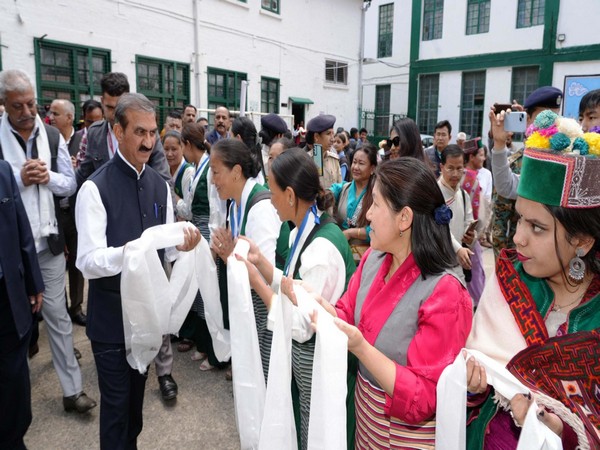 Himachal Pradesh CM Sukhvinder Singh Sukhu at Sambhota Tibetan School in Shimla (Photo/ANI)