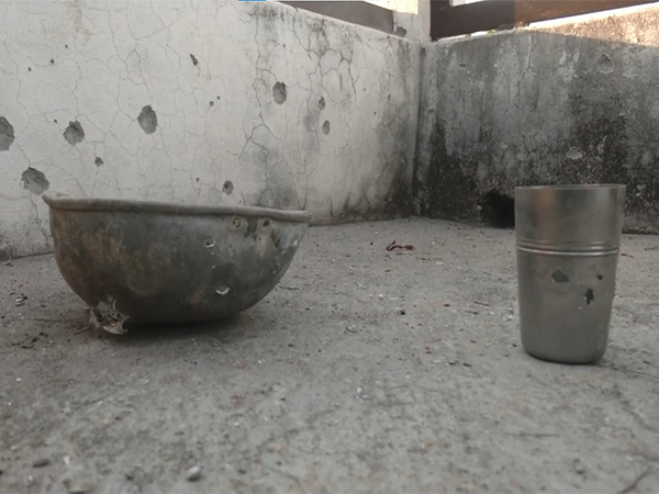 Visuals from the damaged roof in Samba, Jammu (Photo/ANI)
