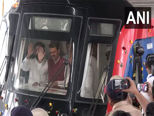 Maharashtra CM Devendra Fadnavis along with Dy CM Eknath Shinde and Ajit Pawar conduct technical inspection of metro route nine (Photo/ANI)