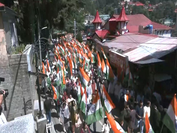 Himachal BJP hold Tiranga Yatra in Shimla (Photo/ANI)