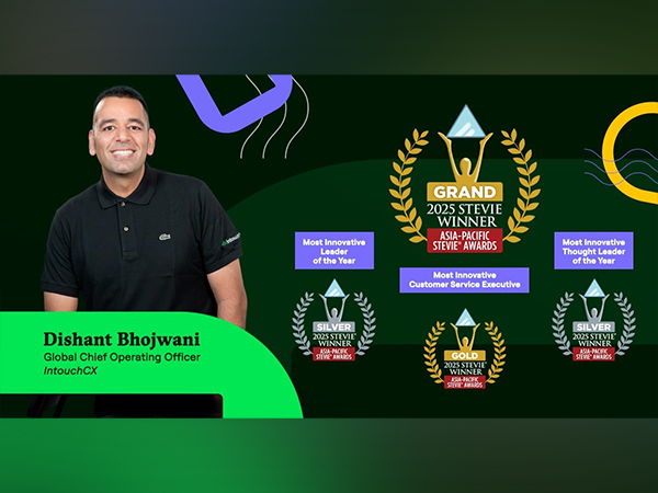 IntouchCX Global Chief Operating Officer Dishant Bhojwani Honored with Prestigious Grand Stevie® for Innovative Customer Service & Thought Leadership