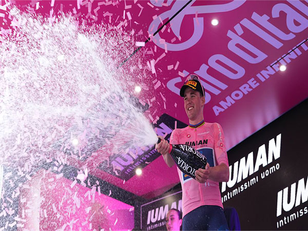 Mads Pedersen after winning stage 5 of Giro d’Italia (Image: Giro d’Italia/MotoGP)