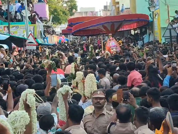 Devotees Flock To Gengayiamman Temple For Sirasu festival(Photo/ANI)