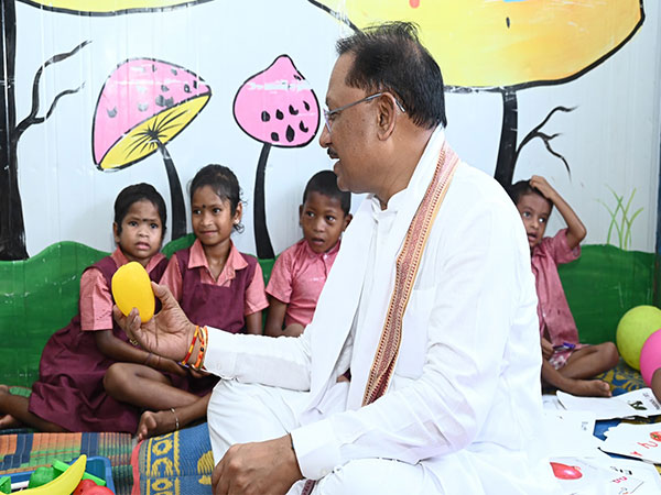 CM Vishnu Deo Sai interacting with kids in Muler village of Dantewada district in Chhattisgarh (Photo/ @vishnudsai)