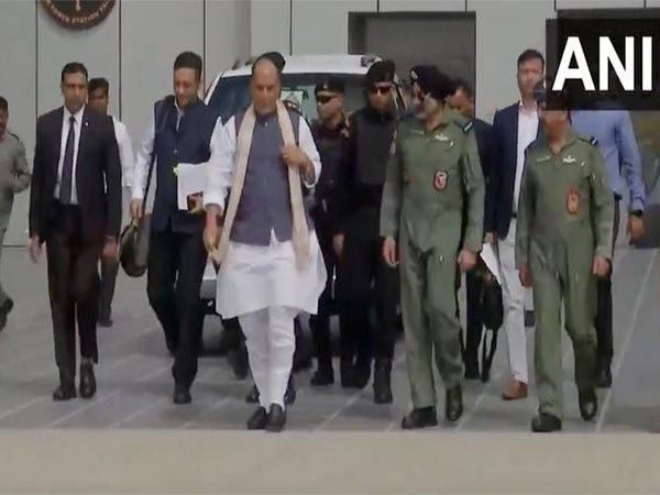 Defence Minister Rajnath Singh with Air Force chief Air Marshal AP Singh (Photo/ANI)