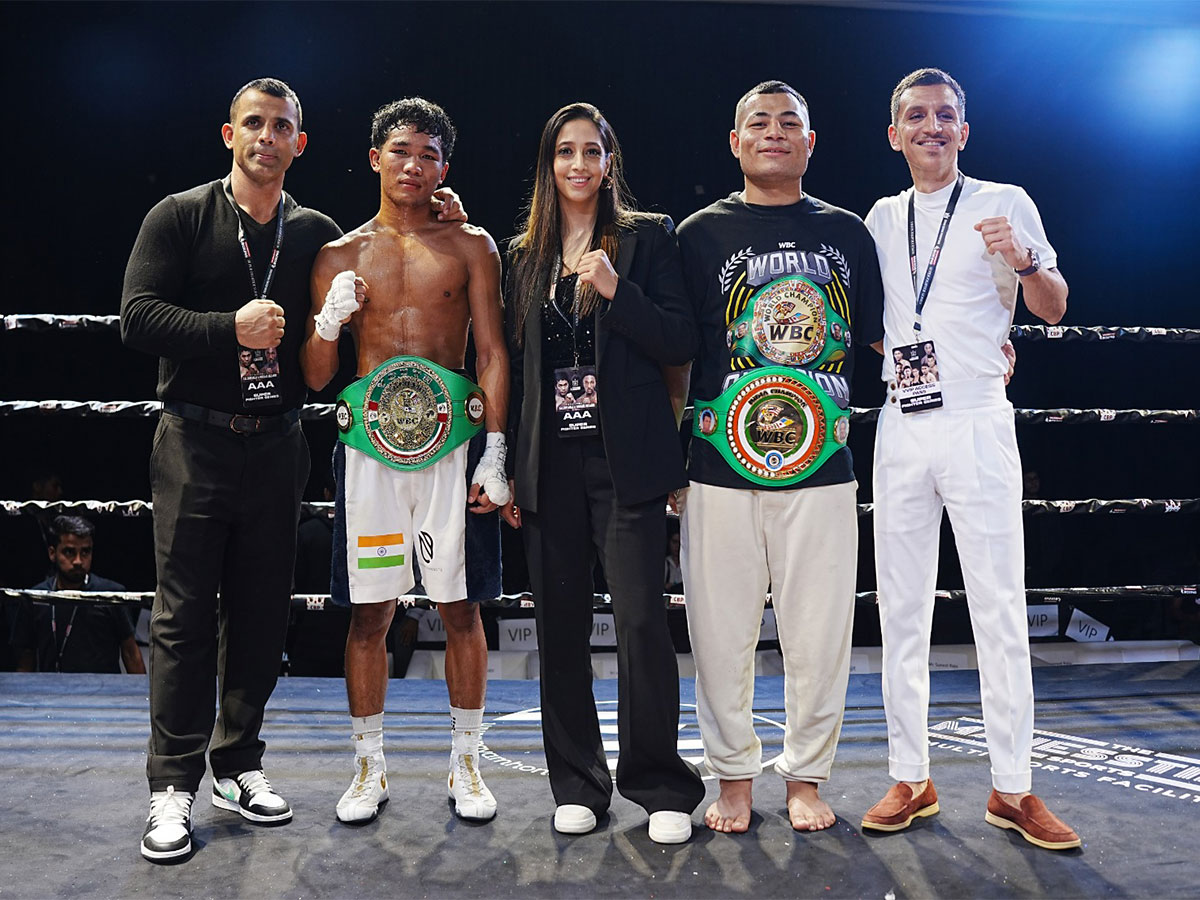 Indian pugilist Faizan Anwar (Second from left) (Image: The Super Fighter Series/WBA)
