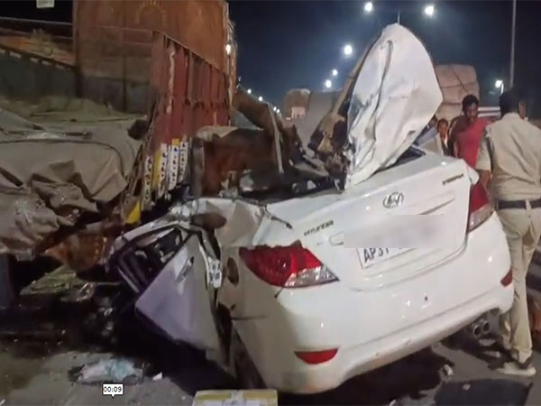 Three killed in car crash on national highway in Kakanida (Photo/ANI)
