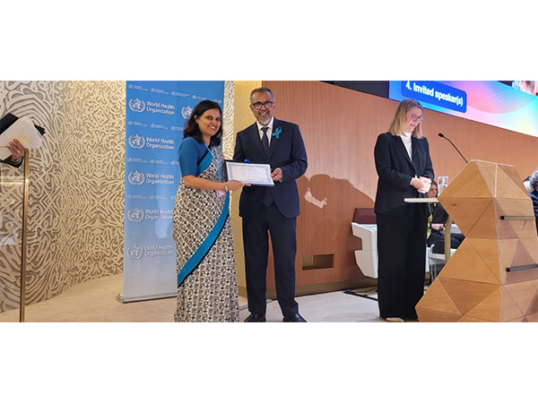India receives WHO recognition for eliminating trachoma at the 78th World Health Assembly in Geneva. (Photo: ANI)
