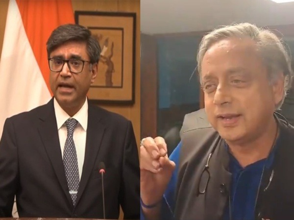 Foreign Secretary Vikram Misri (L), Congress leaer Shashi Tharoor (R) (Photo/ANI)