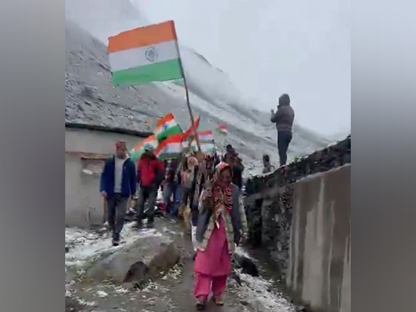 Tiranga Yatra organised in the Pangi area of Chamba district in Himachal Pradesh (Photo/ANI)