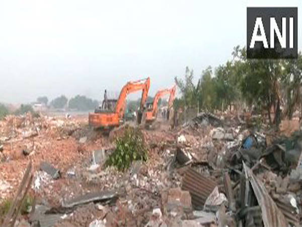 Visuals of demolition from Chandola area in Ahmedabad (Photo/ANI) 