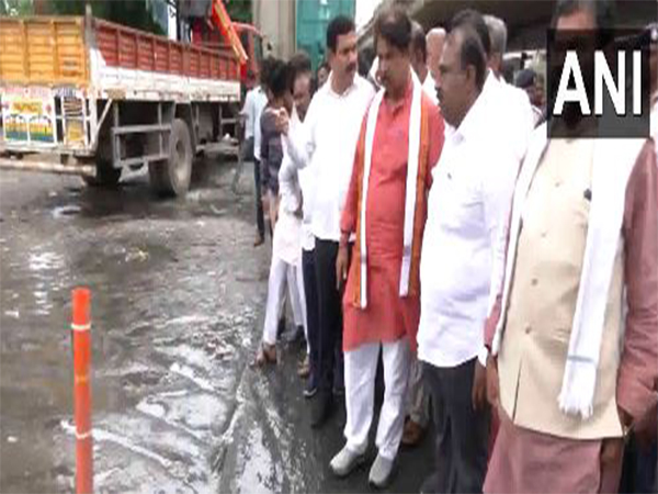 BJP leaders visit flood-hit areas in Bengaluru following heavy rainfall (Photo/ANI)