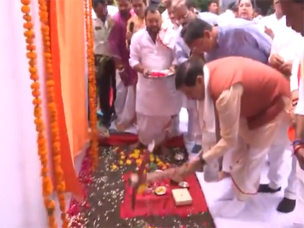 MP CM Mohan Yadav performing the ground breaking ceremony (Photo/ANI) 