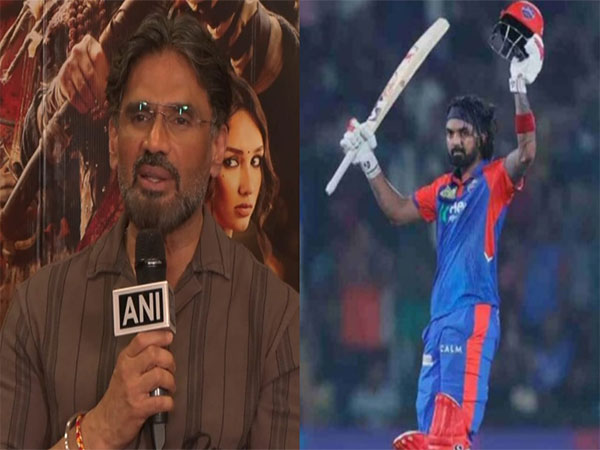 Left: Suniel Shetty (Photo/ANI) Right: KL Rahul (Photo- IPL)