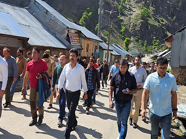 Deputy Commissioner A.F. Hamid while inspecting the preperations for Shri Amarnath Ji Yatra (Photo/ ANI)