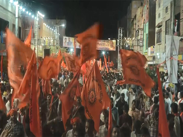Hindu Ekta Yatra held in Karimnagar district of Telangana (Photo/ ANI) 