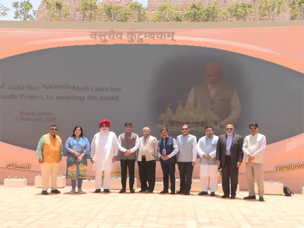 All-party delegation led by Shrikant Shinde visits BAPS Hindu Mandir (Photo/ANI)