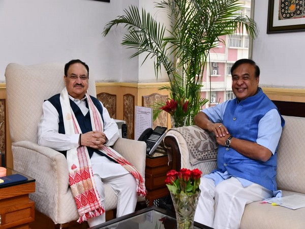 Assam Chief Minister Himanta Biswa Sarma met Union Minister Jagat Prakash Nadda (Photo/ANI) 