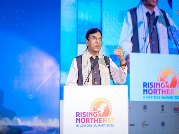 Minister of Youth Affairs and Sports Mansukh Mandaviya addressing at Rising North East Investors Summit 2025 (Image: SAI media)