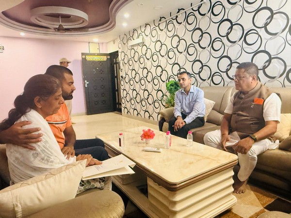 Assam Education Minister Ranoj Pegu met Pahalgam attack victim Neeraj Udhwani's family (Photo/ @CMOfficeAssam)