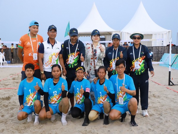 Manipur Sepak takraw team after winning gold medal at Khelo India Beach Games 2025 (Image: SAI media)