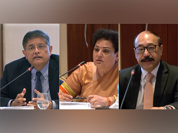 BJP MP Baijayant Panda, MP Rekha Sharma and former Ambassador Harsh Vardhan Shringla (Photos/ ANI) BJP MP Baijayant Panda, MP Rekha Sharma and former Ambassador Harsh Vardhan Shringla (Photos/ ANI)