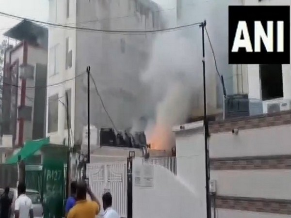 Fire breaks out at parking of private company in Noida (Photo/ANI) Fire breaks out at parking of private company in Noida (Photo/ANI)