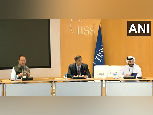 Baijayant Jay Panda led delegation interacts with IISS officials (Photo/ANI) Baijayant Jay Panda led delegation interacts with IISS officials (Photo/ANI)