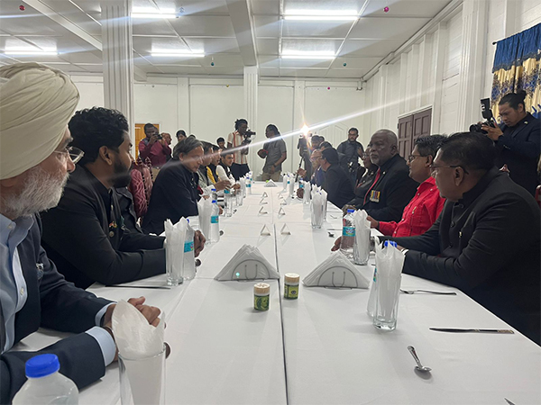 Indian delegation attending the dinner hosted by Prime Minister of Guyana (Photo/ ANI)