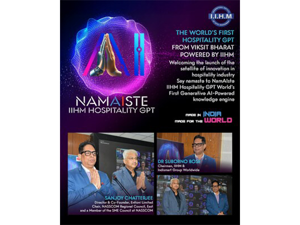 DR SUBORNO BOSE CHAIRMAN & CHIEF MENTOR IIHM & SANJOY CHATTERJEE FOUNDER & DIRECTOR ENTIOVI TECHNOLOGIES, at the launch of the world's first hospitality GPT, NamAIste- IIHM Hospitality GPT DR SUBORNO BOSE CHAIRMAN & CHIEF MENTOR IIHM & SANJOY CHATTERJEE FOUNDER & DIRECTOR ENTIOVI TECHNOLOGIES, at the launch of the world's first hospitality GPT, NamAIste- IIHM Hospitality GPT