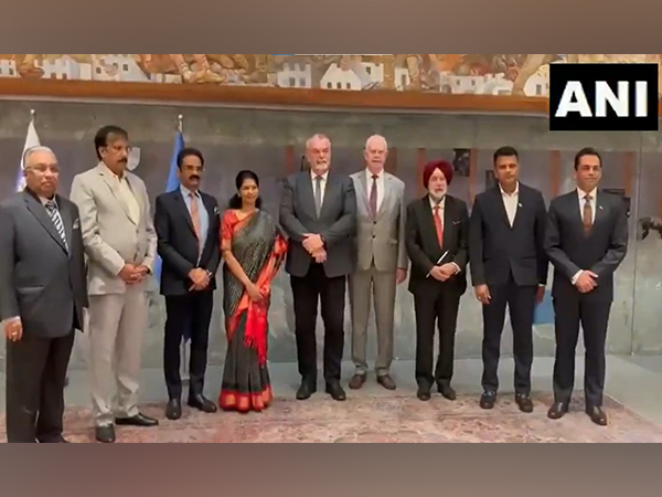 Kanimozhi Karunanidhi and Indian MPs meet Slovenian lawmakers in Ljubljana to strengthen anti-terrorism cooperation. (Photo: ANI)