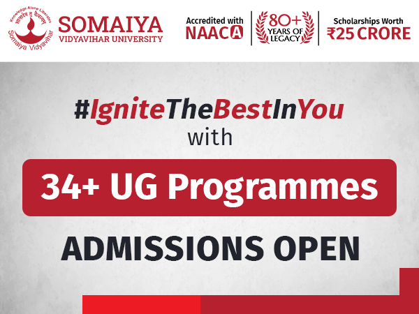Admissions open for 34+ UG Programmes at Somaiya Vidyavihar University