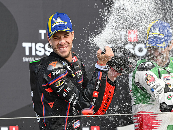 Aprilia Racing rider Marco Bezzecchi in action during British GP (Image: MotoGP)