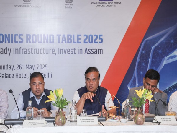 Assam CM Himanta Biswa Sarma at a press conference in New Delhi on Monday. (Photo/ANI)