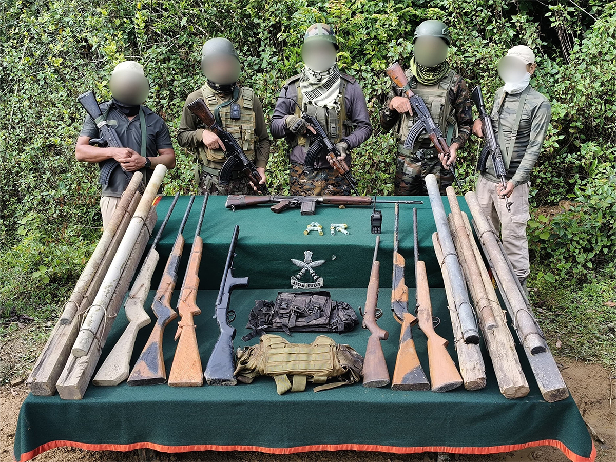 Security forces recovered arms and ammunition during coordinated operations in Manipur (Photo/Defence PRO) 